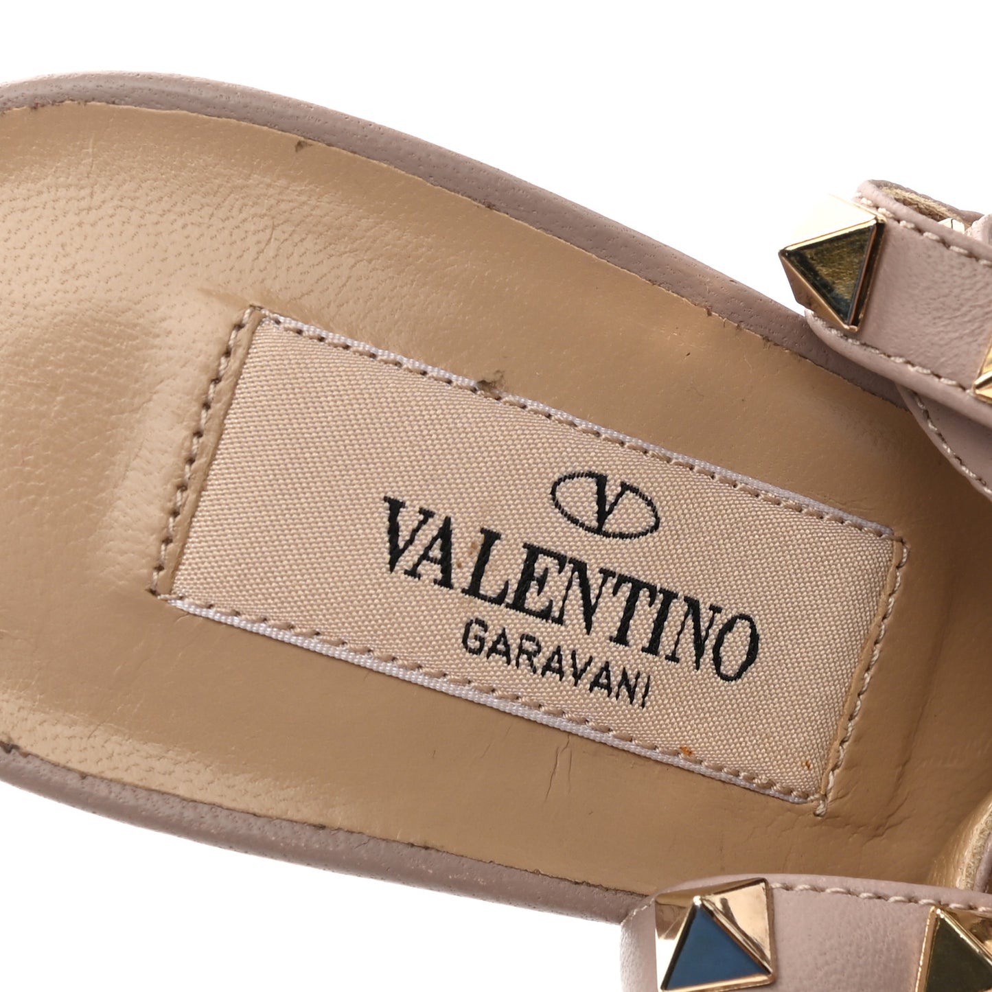 Patent Nappa Rockstud Ankle Strap 100mm Pumps 35.5 Ninphea Poudre