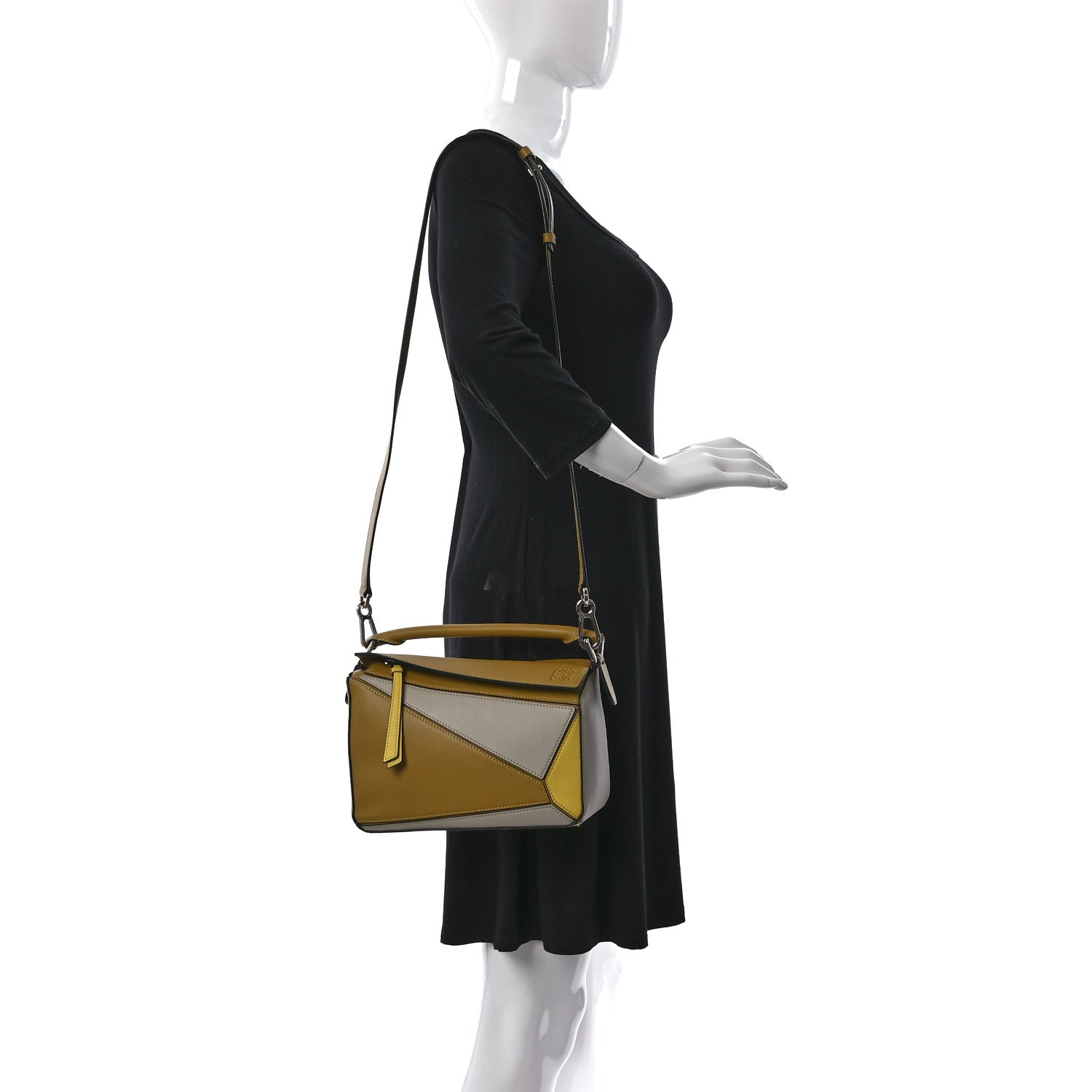 Loewe Grained Calfskin Small Puzzle Bag Ocre Yellow 2 of 8