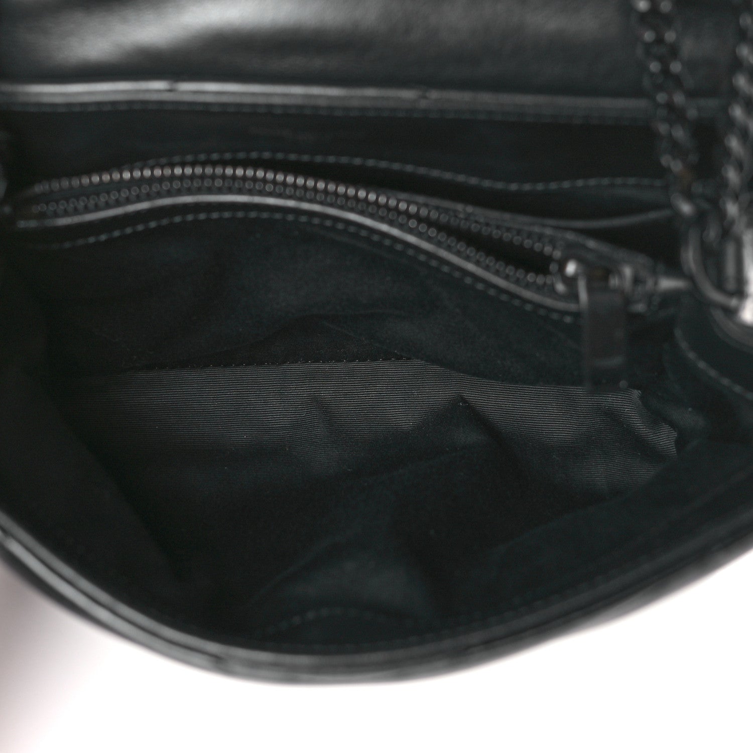 Saint Laurent Calfskin Y Quilted Monogram Monochrome Small Loulou Chain Satchel Black 5 of 10