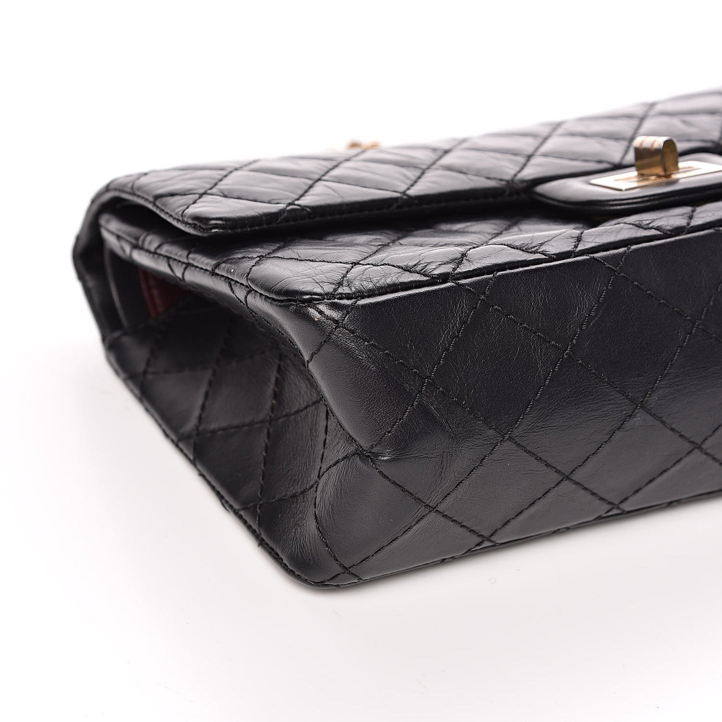 Aged Calfskin Quilted 2.55 Reissue 225 Flap Black