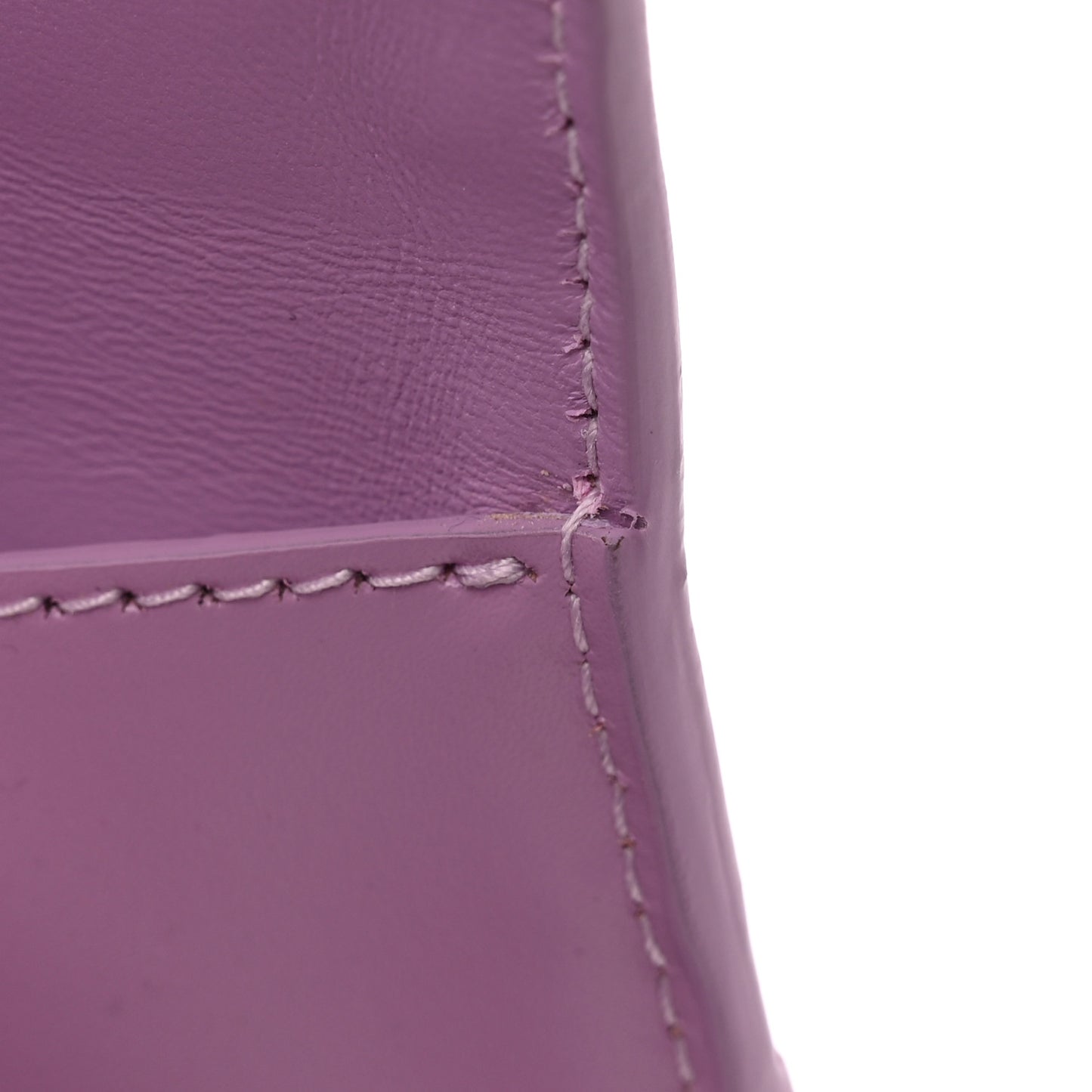 Shiny Box Calfskin Tonal B Small Hourglass Top Handle Bag Lilac