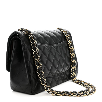 Chanel Lambskin Quilted Jumbo Double Flap Black 3 of 10