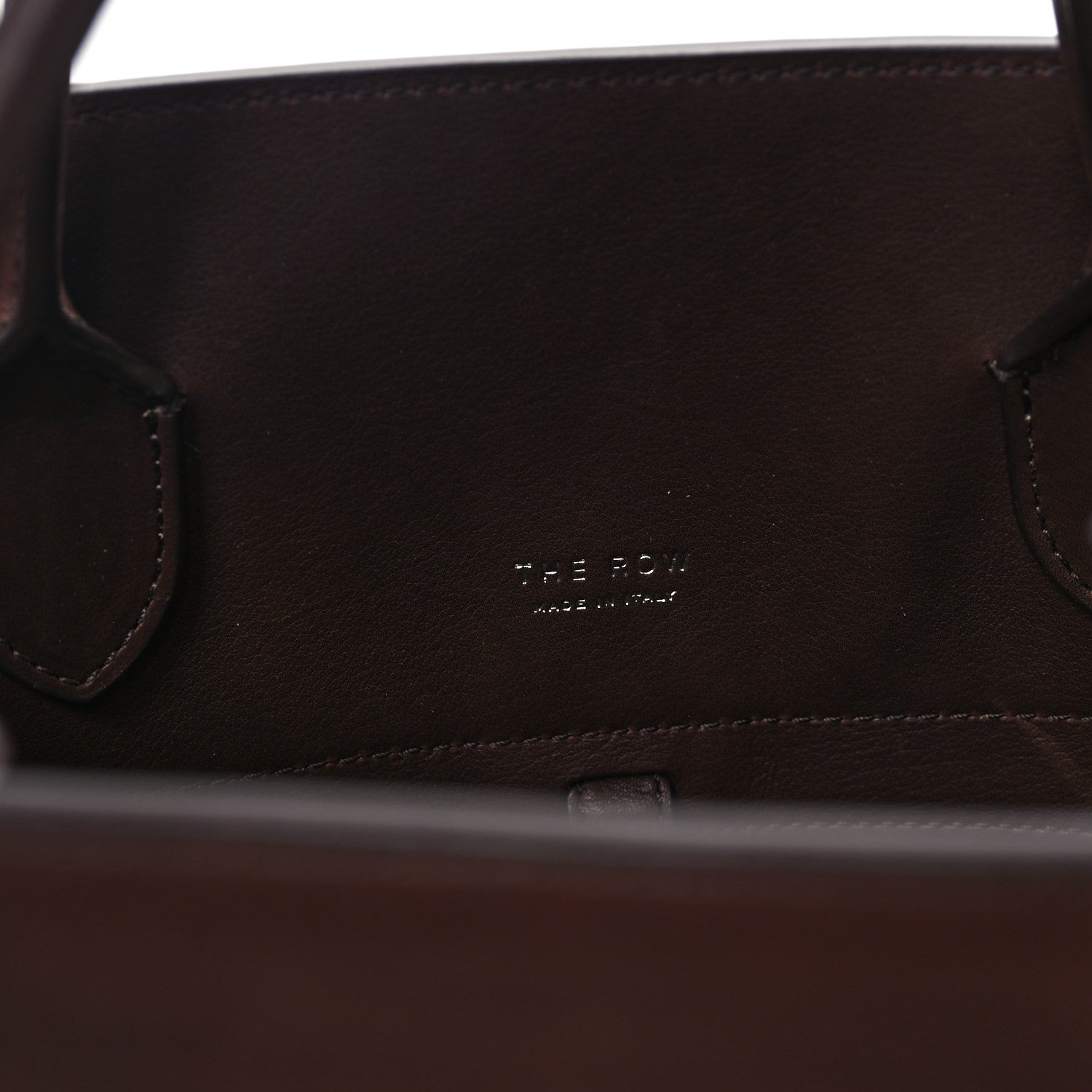 The Row Polished Saddle Calfskin Soft Margaux 17 Dark Brown 6 of 10