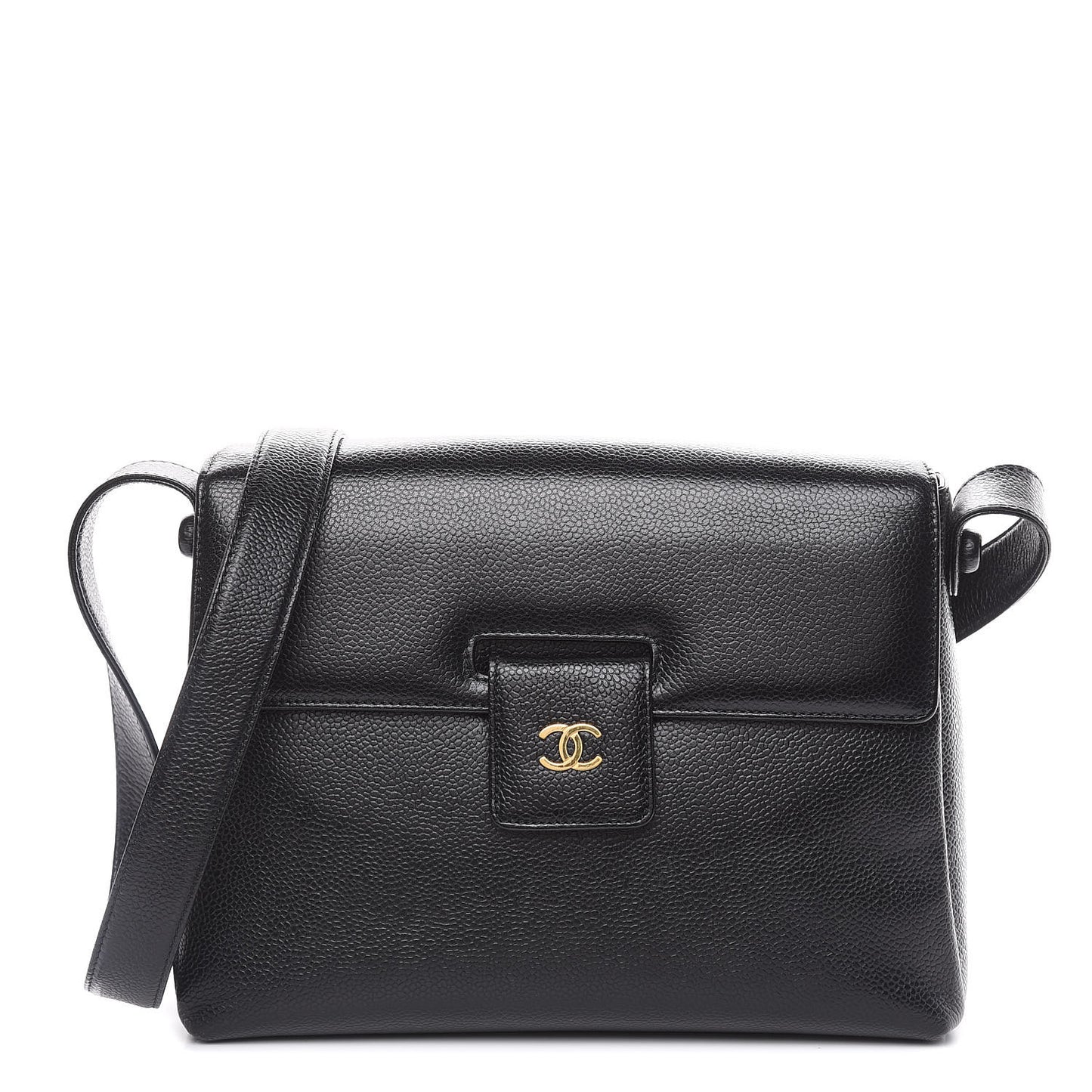 Caviar Medium Shoulder Bag Black