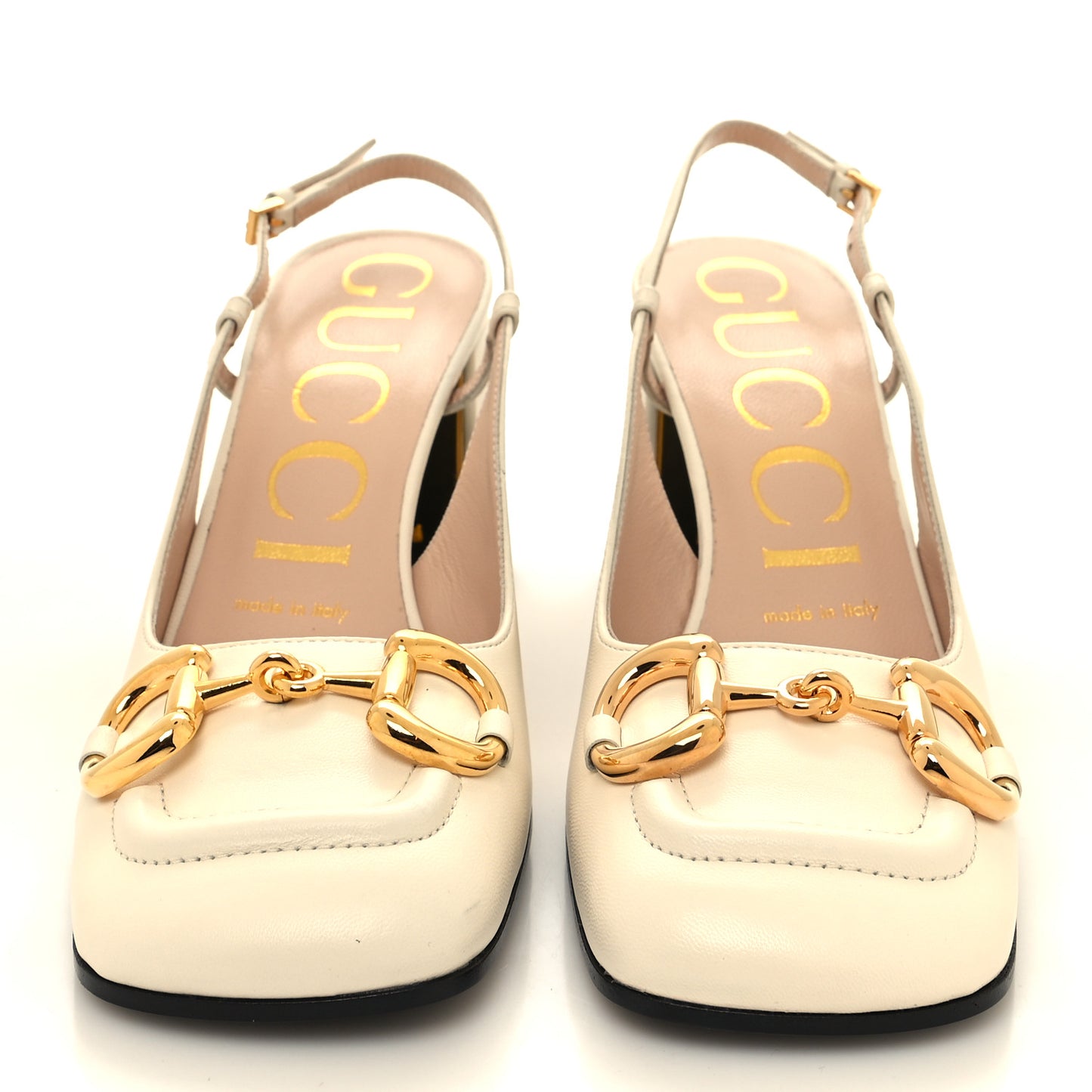 Malaga Kid Horsebit 75mm Slingback Pumps 36 Mystic White