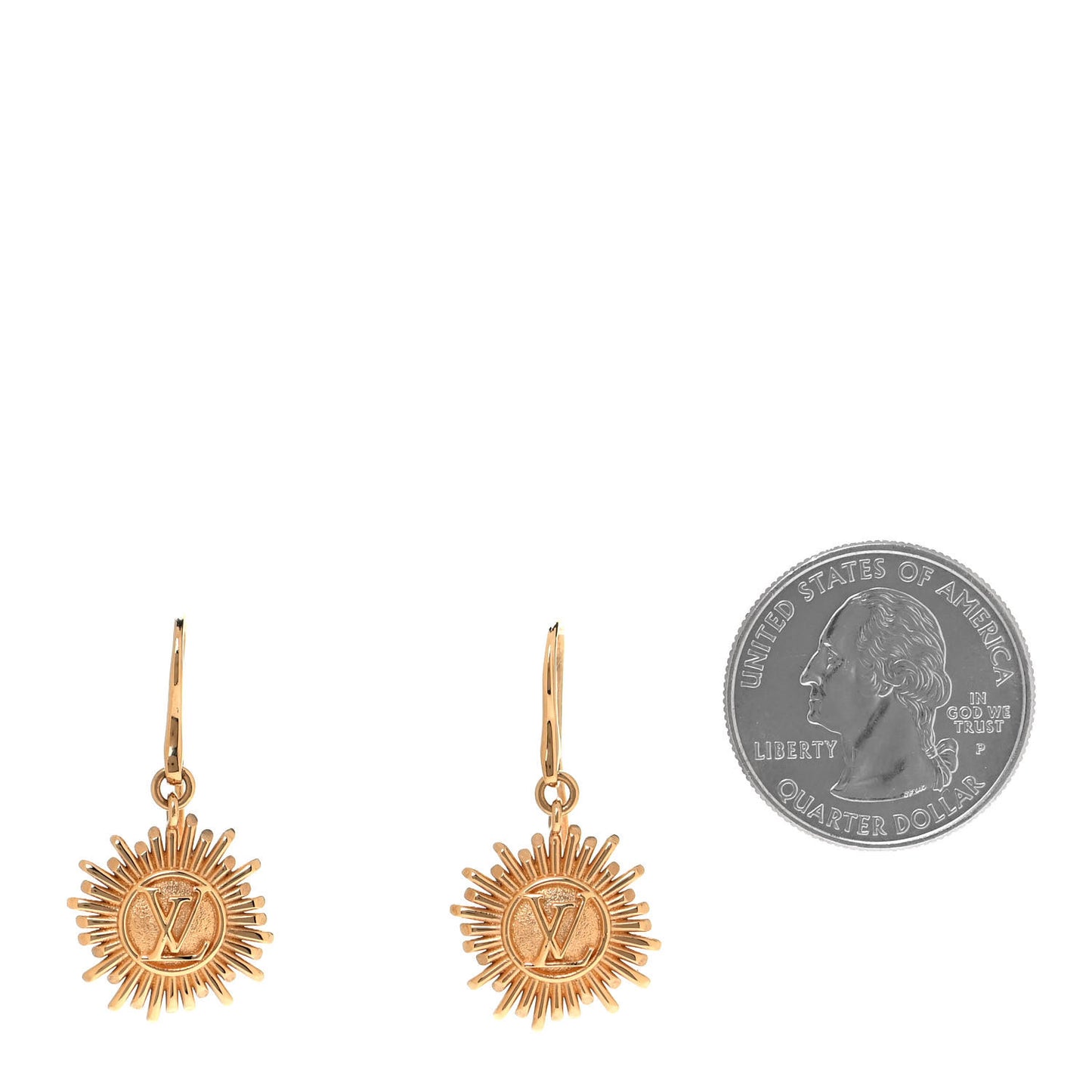 Brass Vendome Drop Earrings Gold