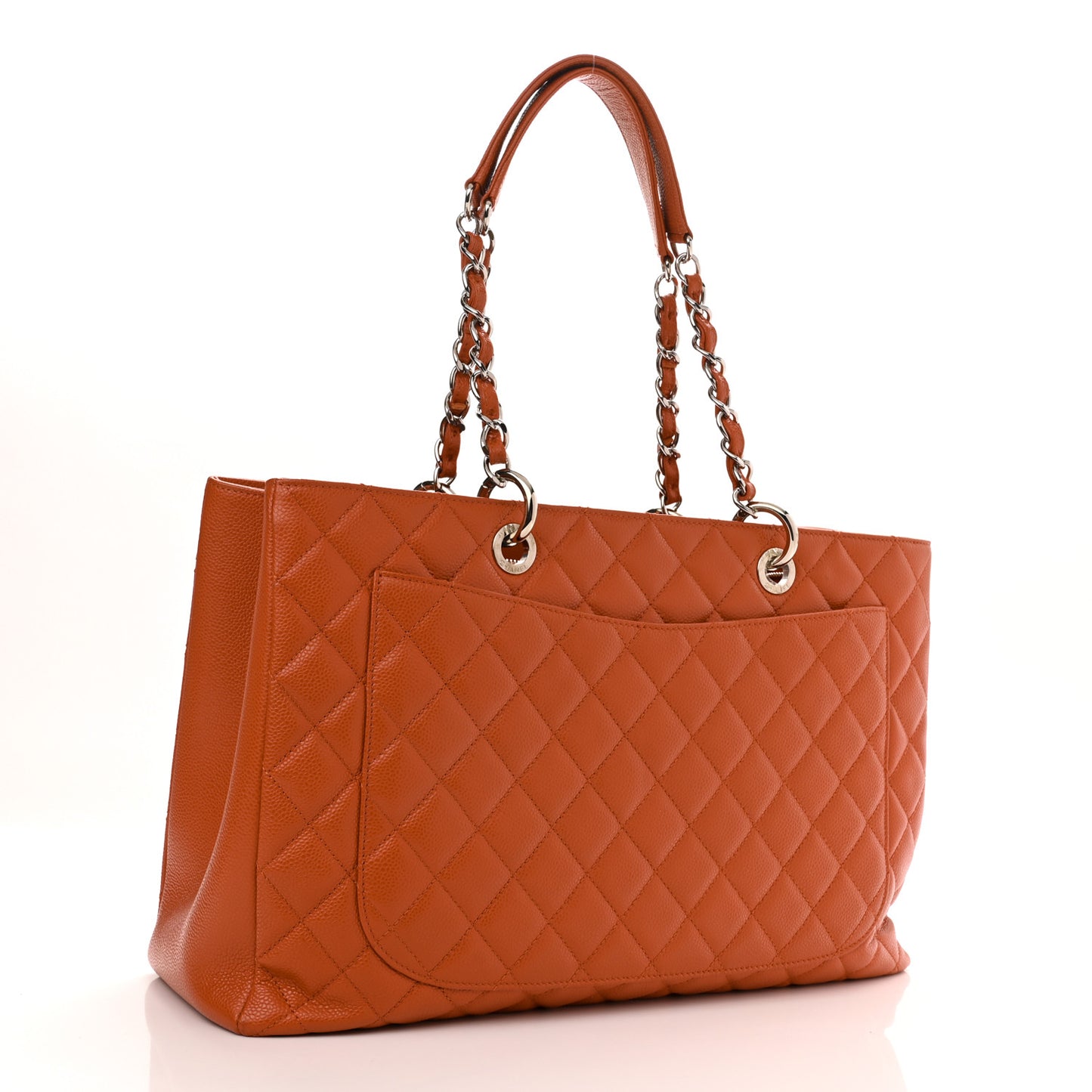 Caviar Quilted XL Grand Shopping Tote GST Orange