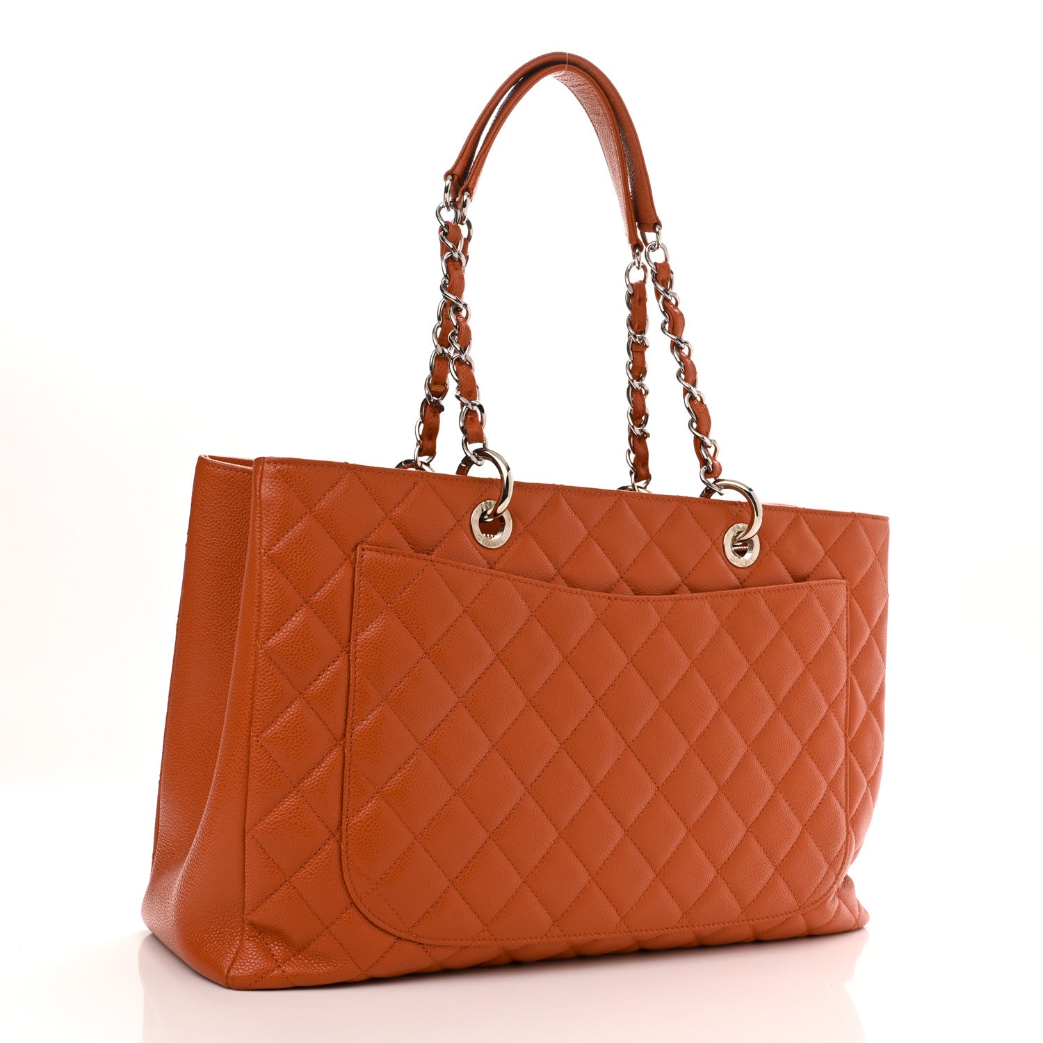 Chanel Caviar Quilted XL Grand Shopping Tote GST Orange 2 of 11