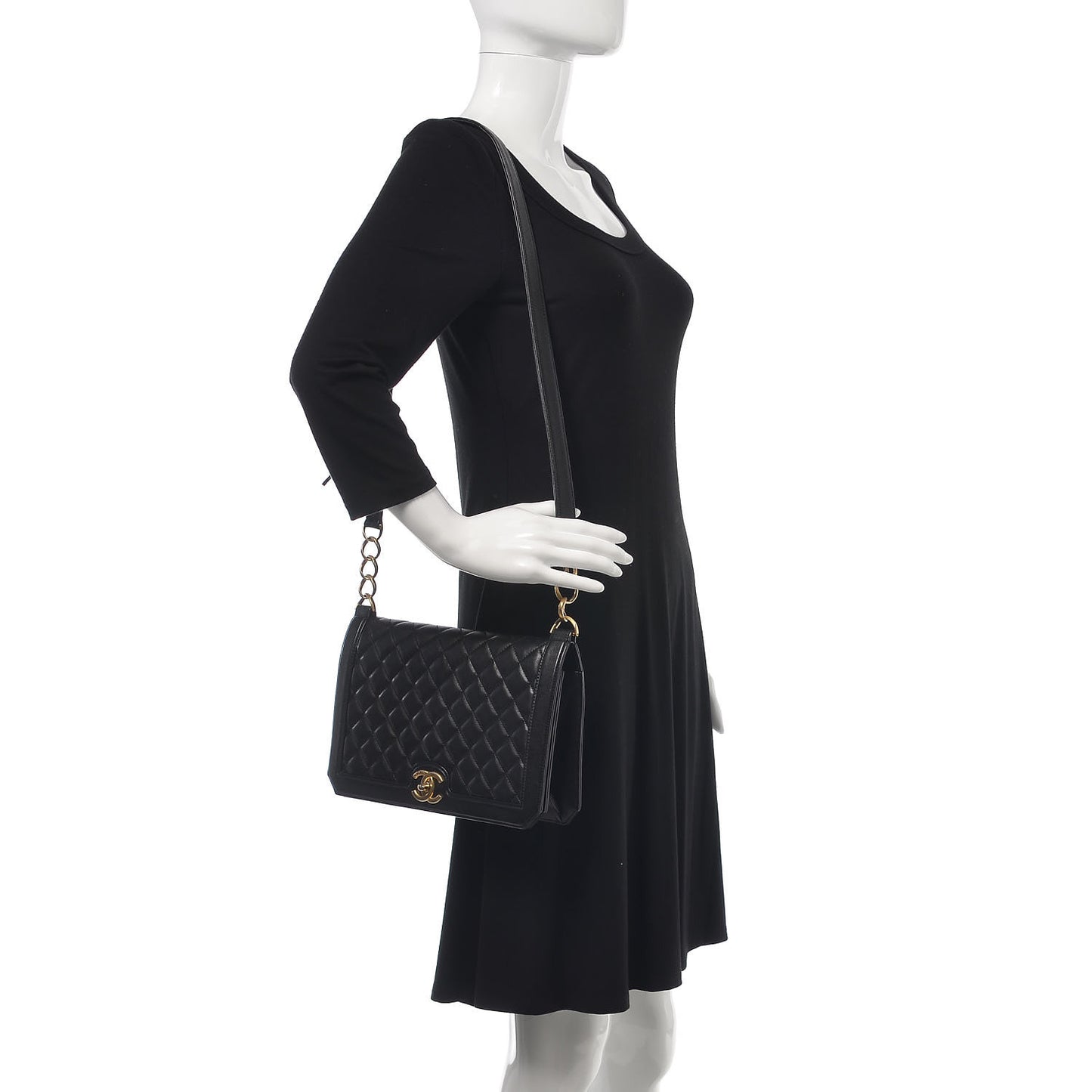 Lambskin Quilted Flap Bag Black