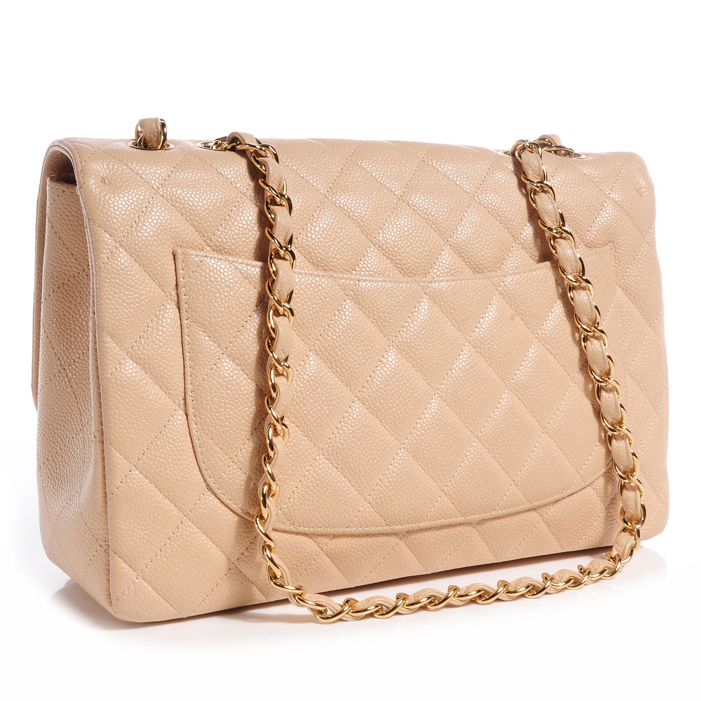 Caviar Jumbo Single Flap Beige Clair