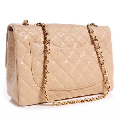 Chanel Caviar Jumbo Single Flap Beige Clair 3 of 9