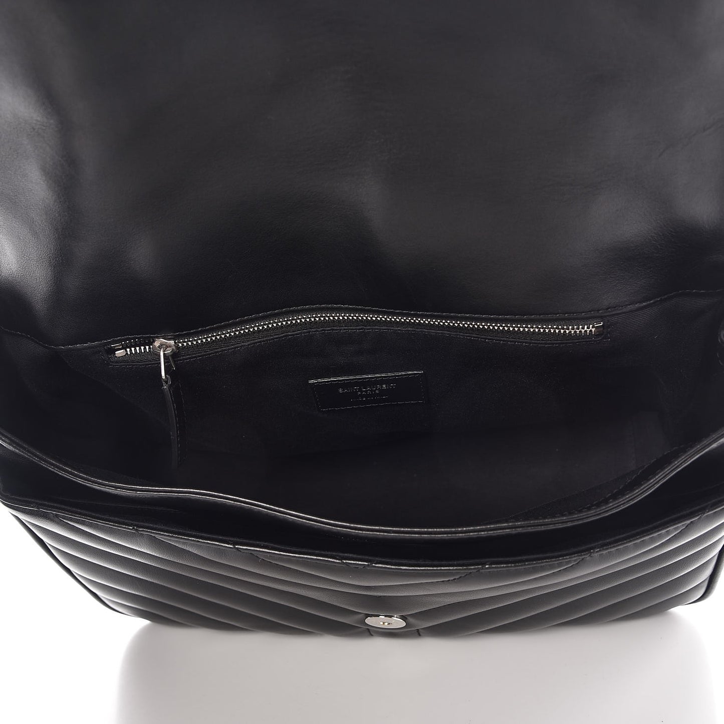 Calfskin Y Quilted Monogram Loulou Shoulder Bag Black