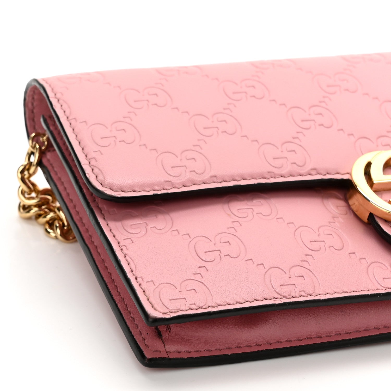 Gucci Guccissima Icon Chain Wallet Carmine Rose 9 of 9