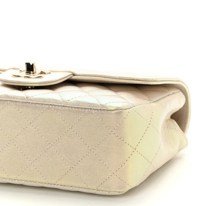 Chanel Iridescent Lambskin Quilted Mini Rectangular Flap Ivory 10 of 10