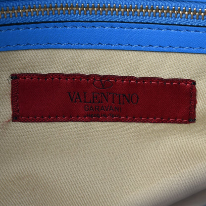 Valentino Garavani Vitello Rockstud Double Handle Tote Blue Fluo 9 of 14