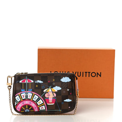 Louis Vuitton Damier Ebene 2020 Christmas Animation Big Wheel Mini Pochette Accessories Rose Ballerine 11 of 11