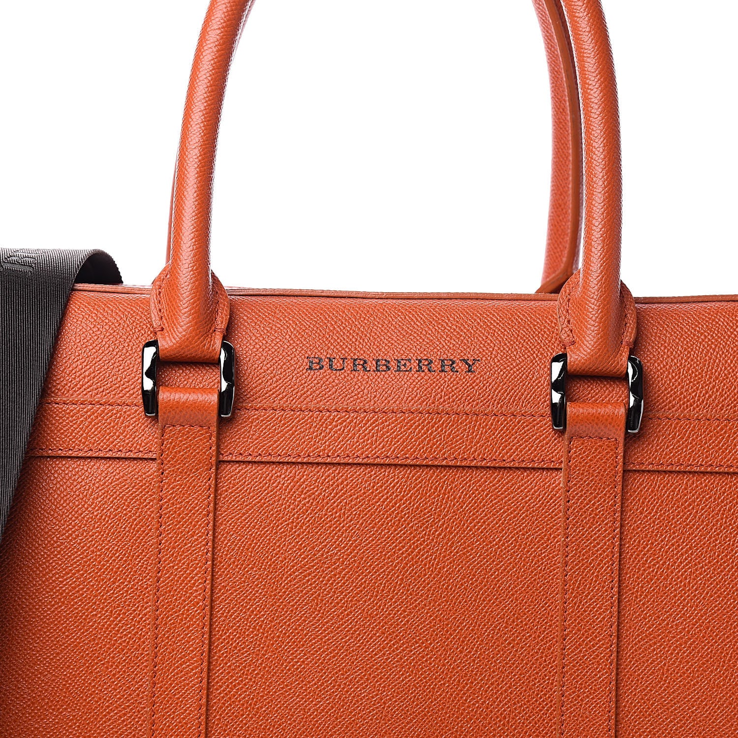Burberry Textured Calfskin Briefcase Orange 9 of 9