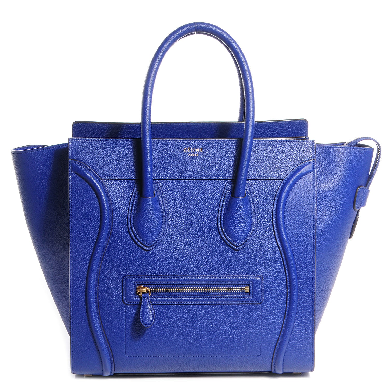 Celine Drummed Calfskin Mini Luggage Indigo 1 of 8