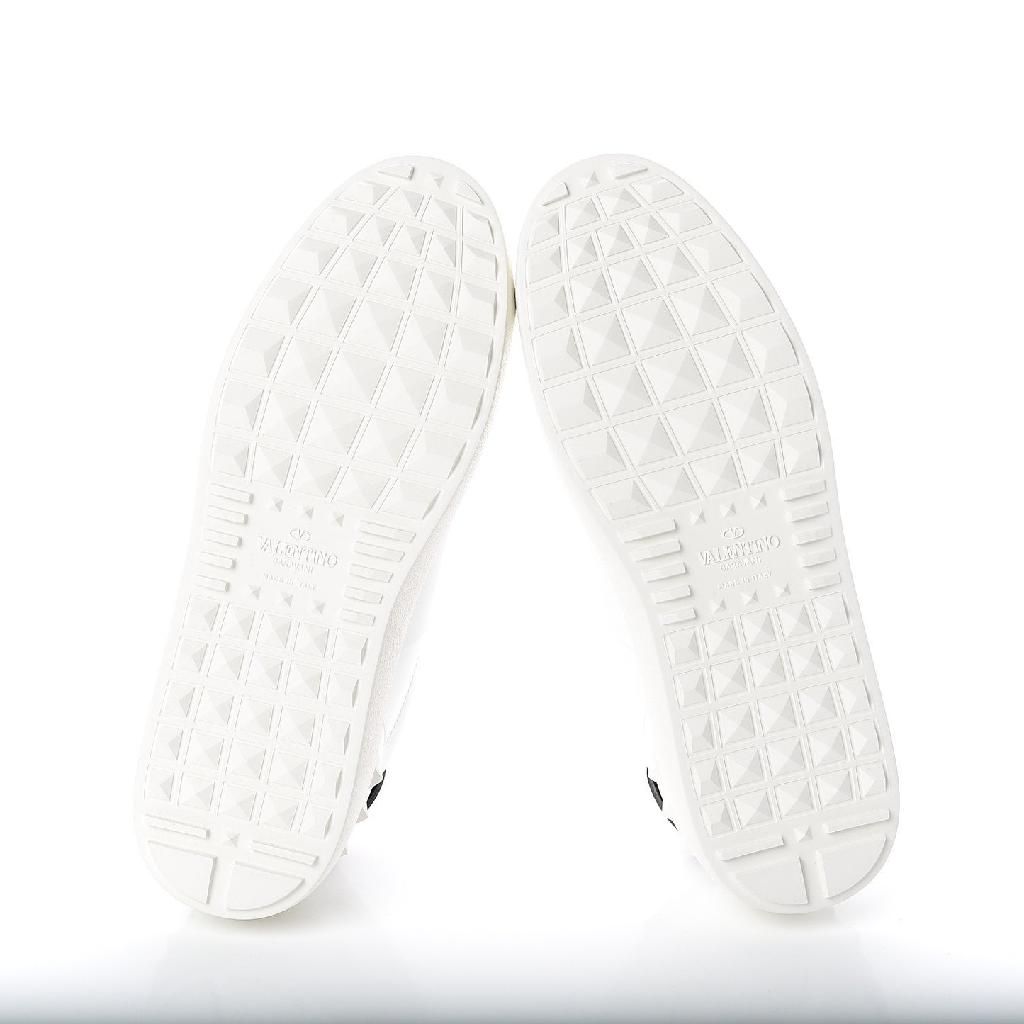 Calfskin VLTN Rockstud Open Sneakers 38 White