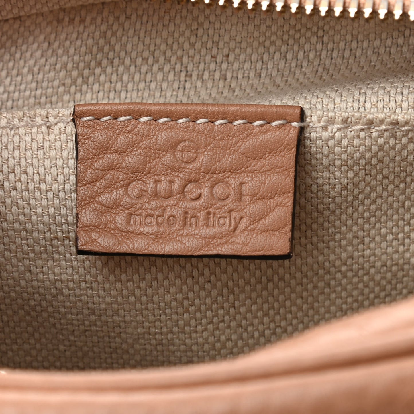 Pebbled Calfskin Small Soho Disco Bag Camelia