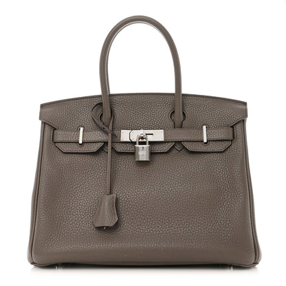 Hermes Taurillon Clemence Birkin 30 Etain 1 of 14