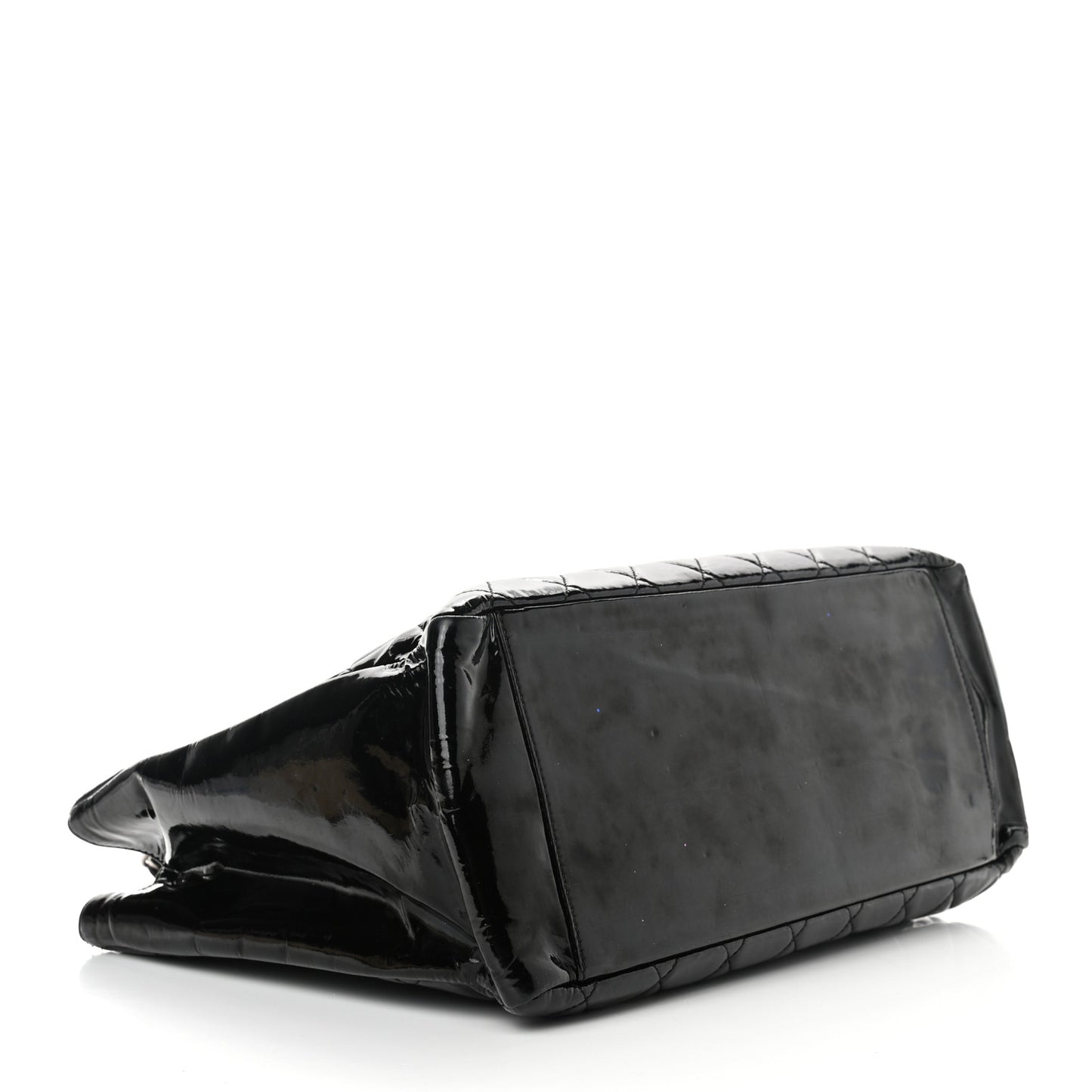Patent Quilted Grand Shopping Tote GST Black