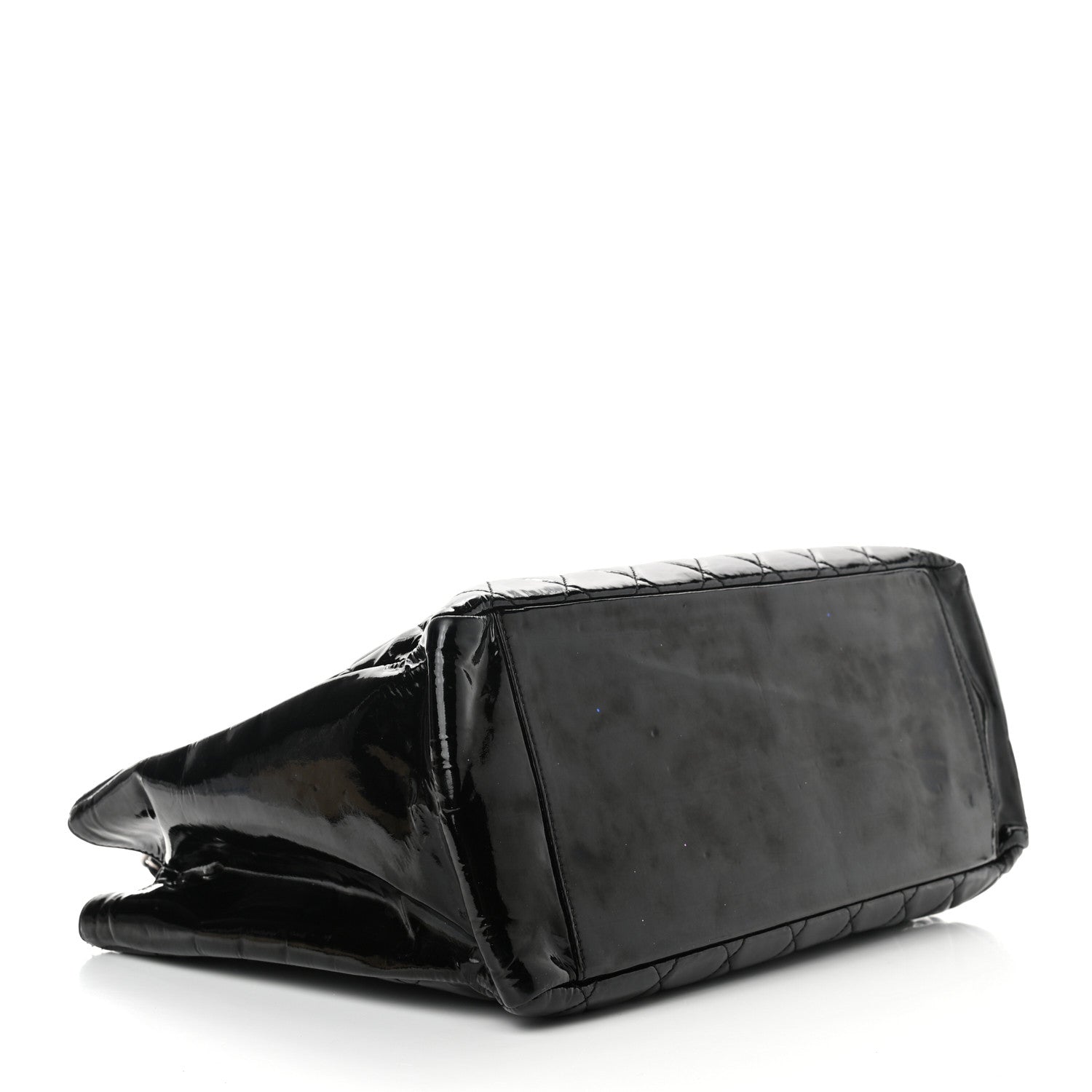 Chanel Patent Quilted Grand Shopping Tote GST Black 3 of 10