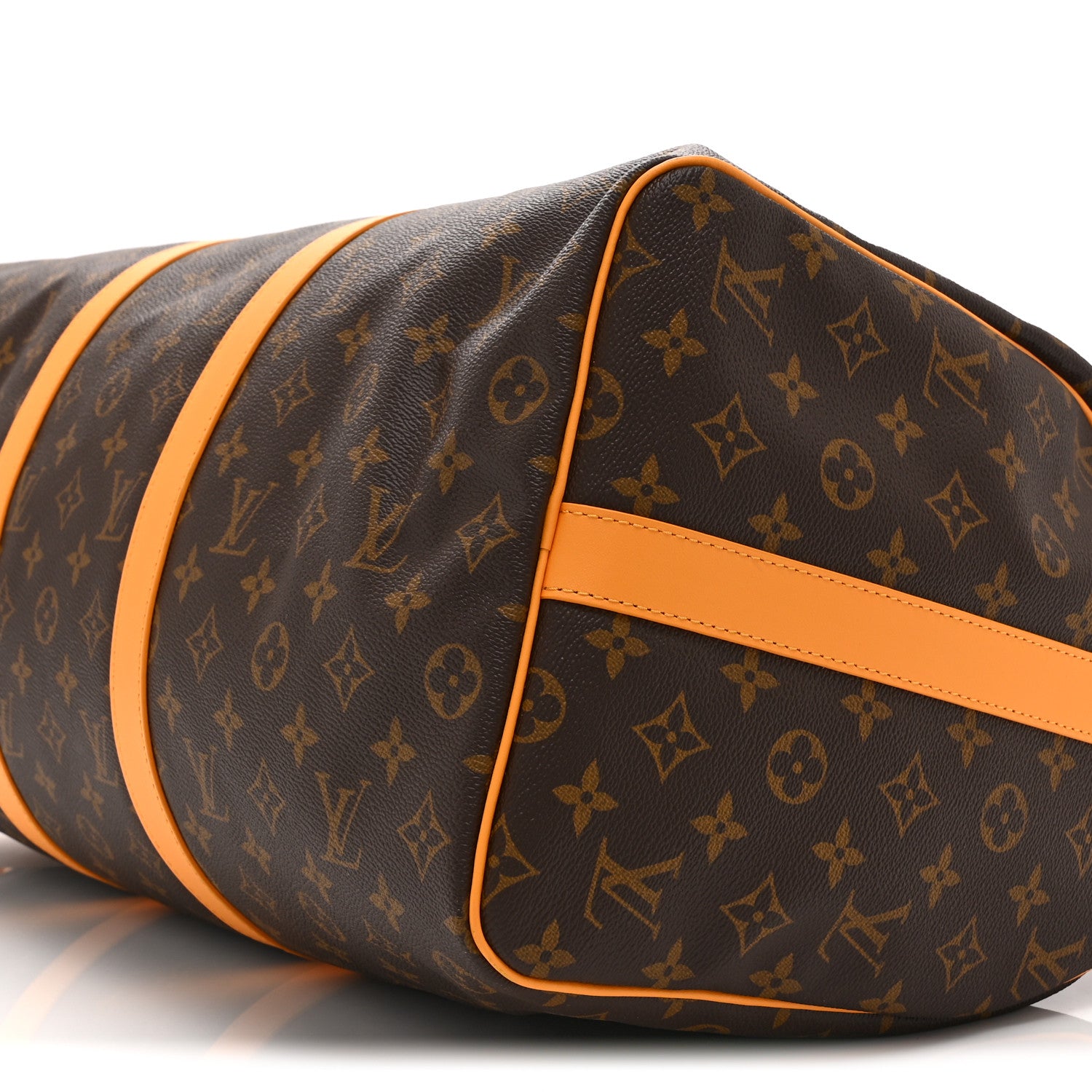 Louis Vuitton ケース オレンジ・ブラック Louis Vuitton Monogram Macassar Keepall Bandouliere 50 Safran