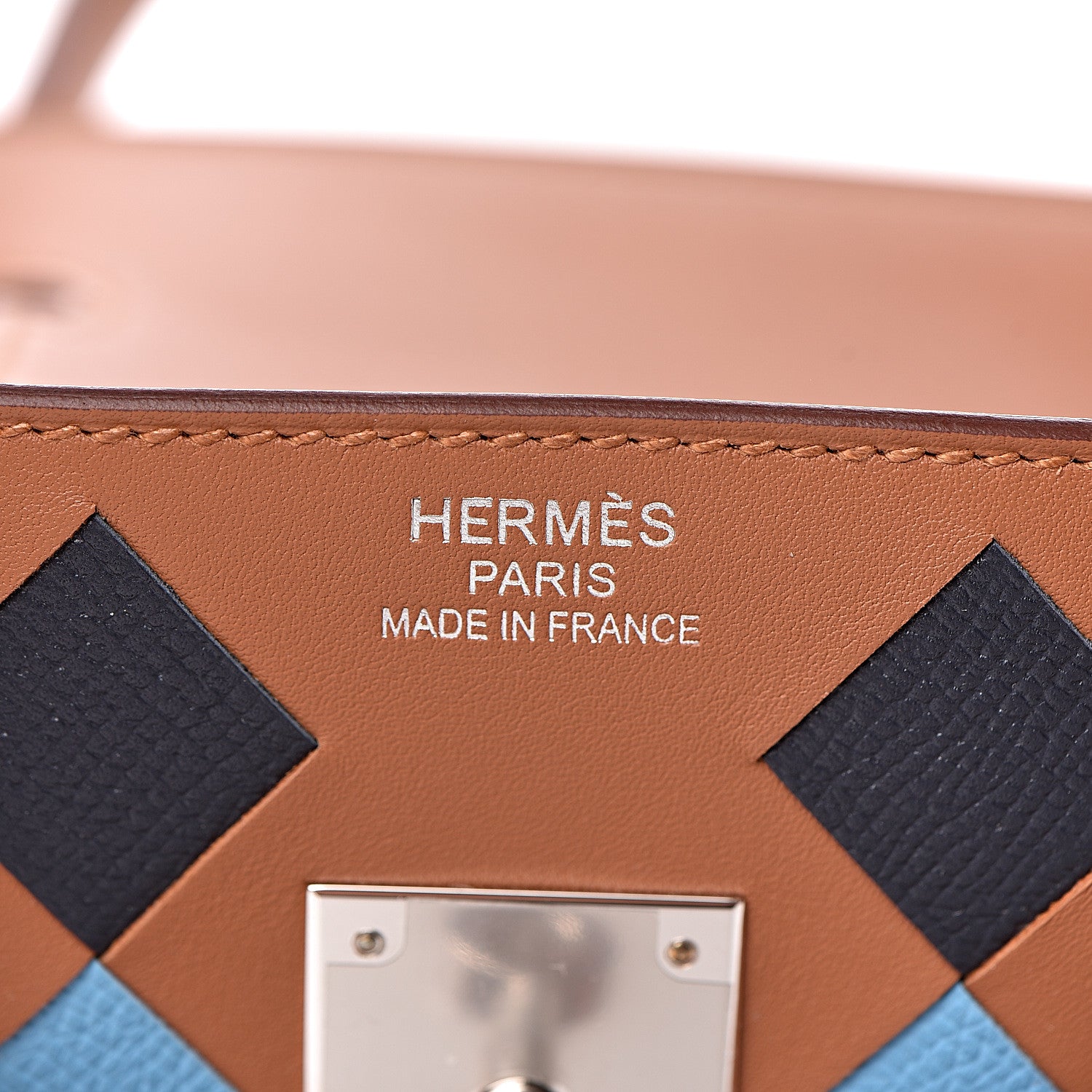 Hermes Swift Epsom Tressage Birkin 35 Gold Bleu du Nord Bleu Indigo 21 of 33