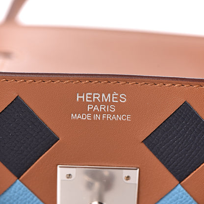 Hermes Swift Epsom Tressage Birkin 35 Gold Bleu du Nord Bleu Indigo 21 of 33
