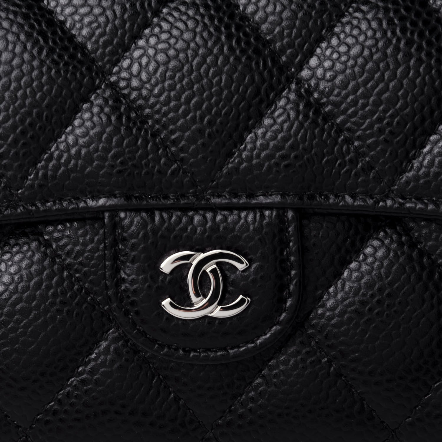 Chanel Caviar Quilted Large Gusset Flap Wallet Black 8 of 10