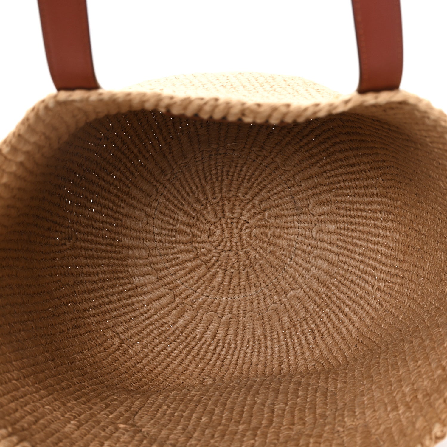 Chloe Raffia Calfskin Horse Medal Large Basket Tote Sepia Brown 5 of 9