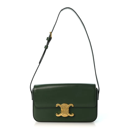 Celine Shiny Calfskin Triomphe Shoulder Bag Forest 1 of 11