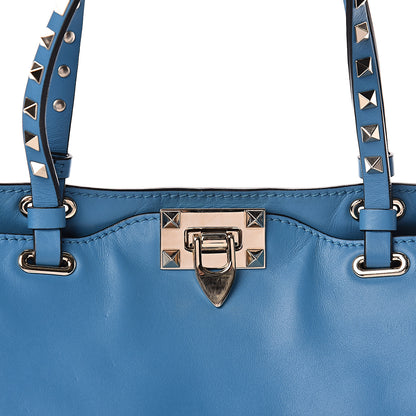 Valentino Garavani Vitello Small Rockstud Tote Light Blue 9 of 12