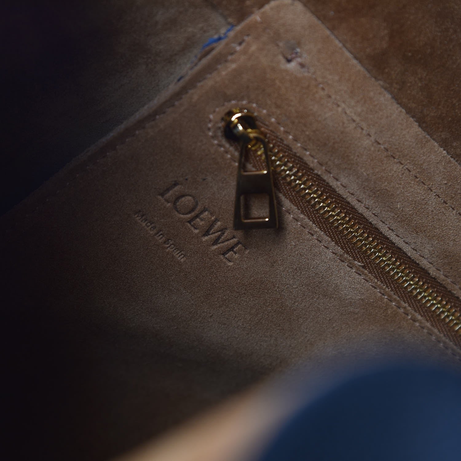 Loewe Grained Calfskin Colorblock Sling Hobo Midnight Blue Black 7 of 7