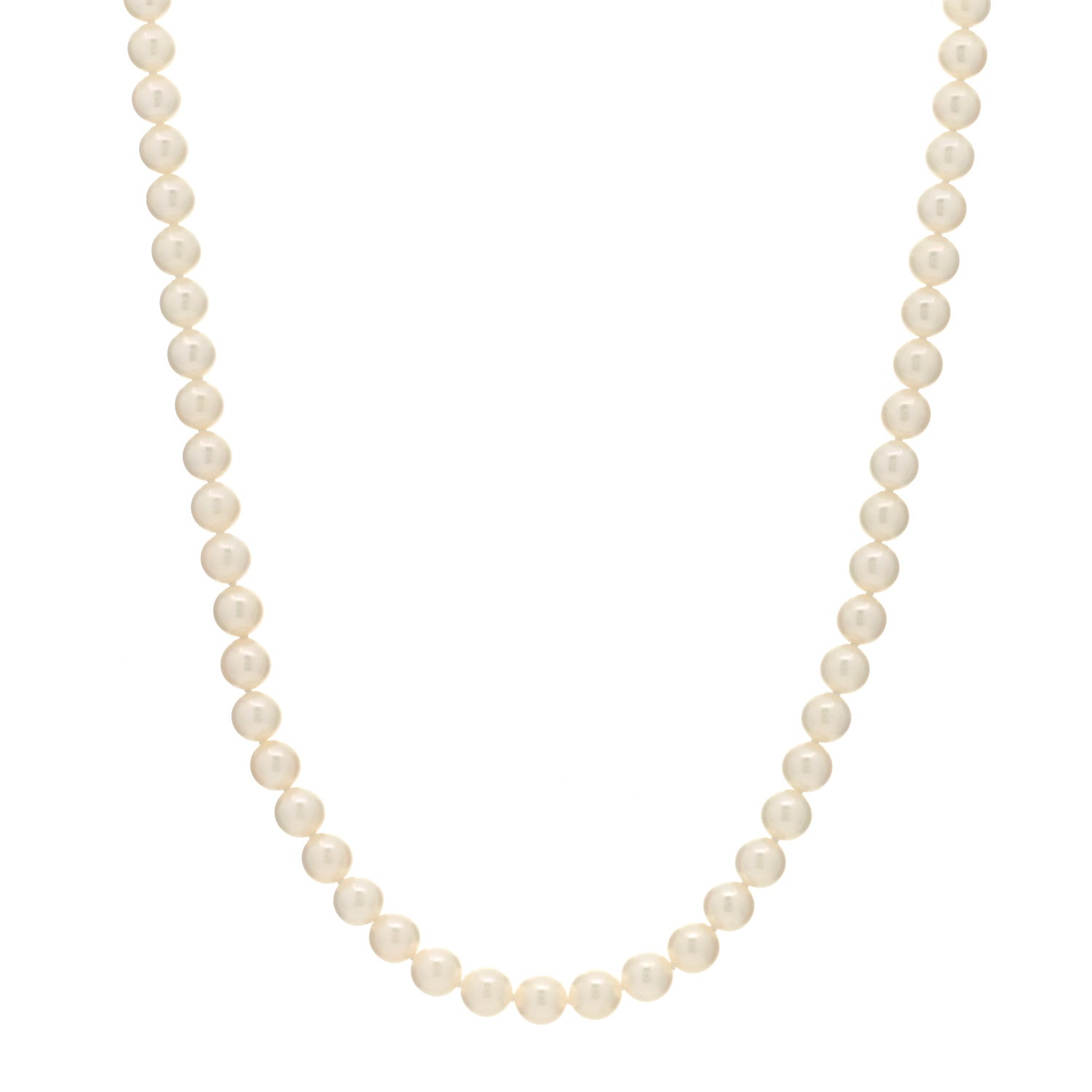 Mikimoto 18K Yellow Gold Akoya Cultured Pearl 6.5-7mm Strand Necklace 1 of 3