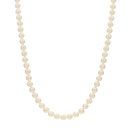 Mikimoto 18K Yellow Gold Akoya Cultured Pearl 6.5-7mm Strand Necklace 1 of 3