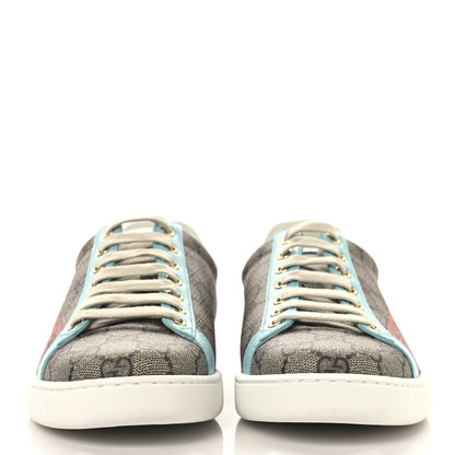 Gucci GG Supreme Monogram Gucci Tiger Womens Ace Sneakers 37.5 Beige Blue Red 3 of 9