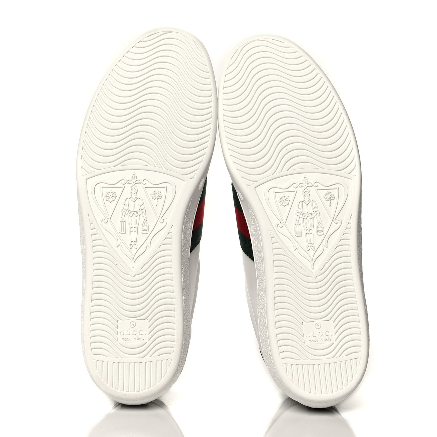 Calfskin Crocodile Web Mens Ace Sneakers 10 White Green