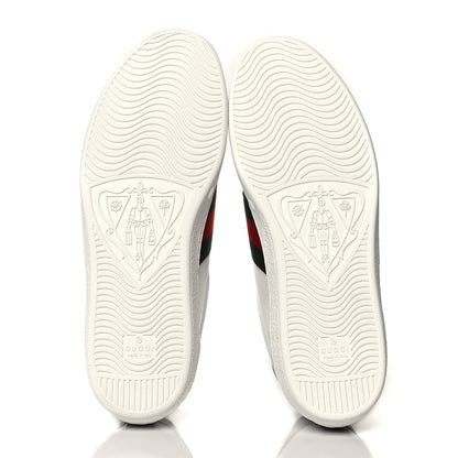 Gucci Calfskin Crocodile Web Mens Ace Sneakers 10 White Green 6 of 10
