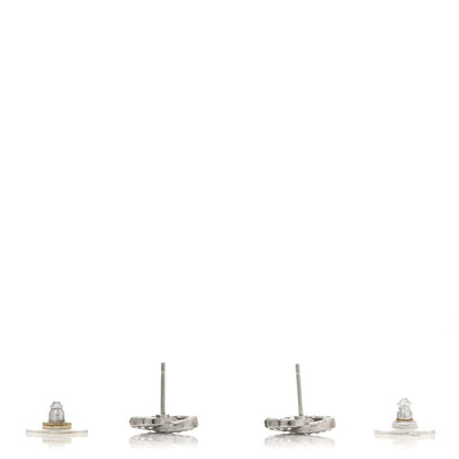 Chanel Crystal Mini Timeless CC Earrings Silver 3 of 4