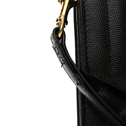 Saint Laurent Grain De Poudre Textured Mixed Matelasse Triquilt Monogram Clutch Black 11 of 15