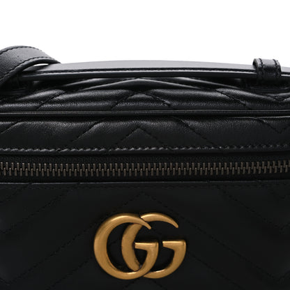 Gucci Calfskin Matelasse Small GG Marmont Vanity Cosmetic Case Black 8 of 10
