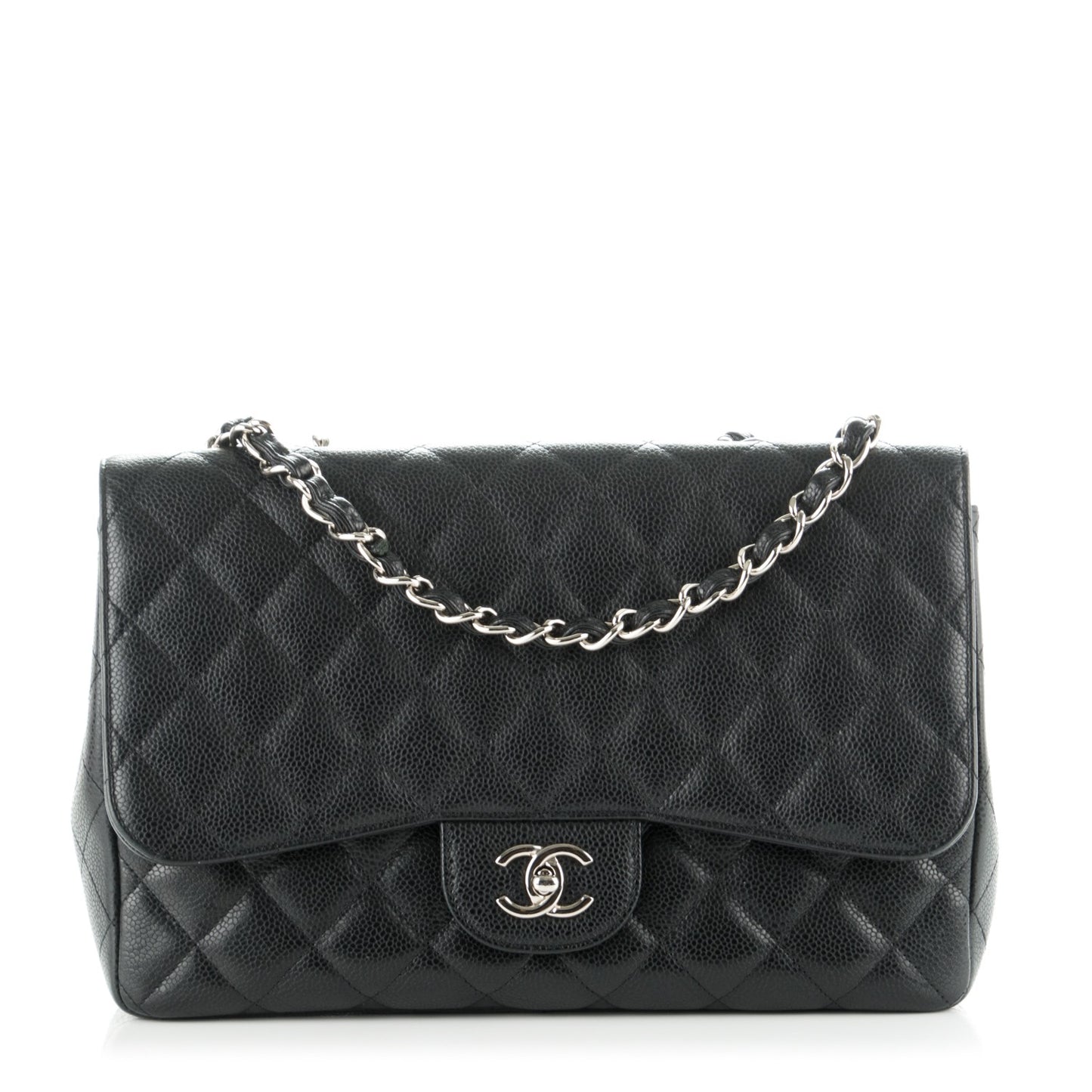 Caviar Quilted Jumbo Single Flap Black