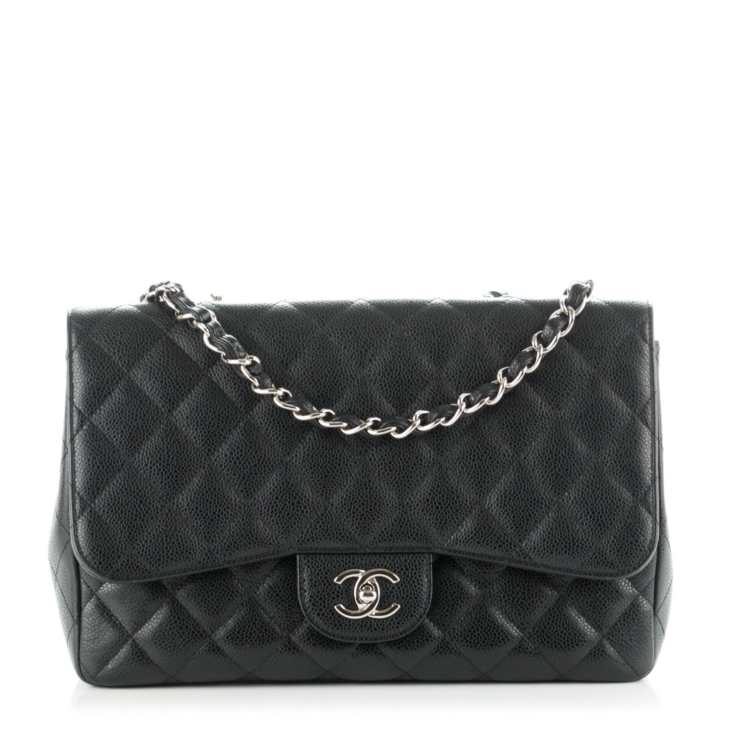 Chanel Caviar Quilted Jumbo Single Flap Black 1 of 8
