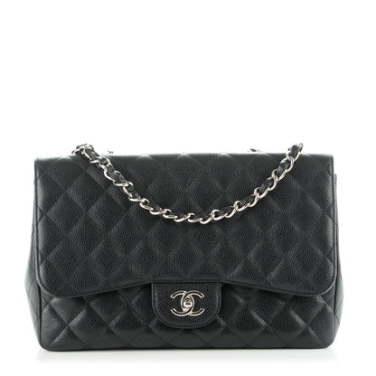 Chanel Caviar Quilted Jumbo Single Flap Black 1 of 8