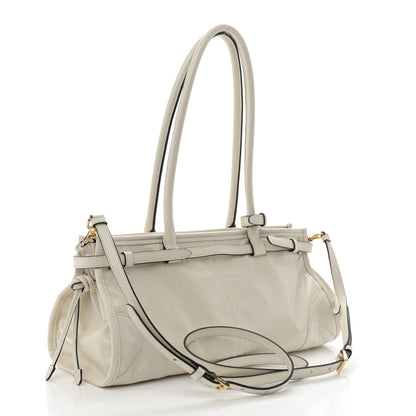 Prada Shiny Nappa Medium Bonnie Shoulder Bag White 3 of 10