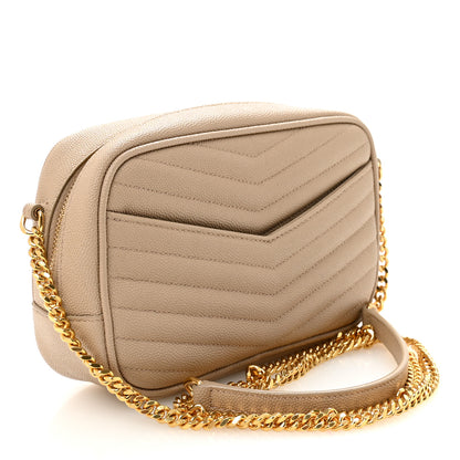 Saint Laurent Grain De Poudre Matelasse Monogram Mini Lou Camera Bag Dark Beige 3 of 11