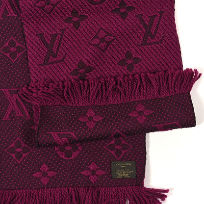 Louis Vuitton Wool Silk Logomania Scarf Cherry 3 of 3