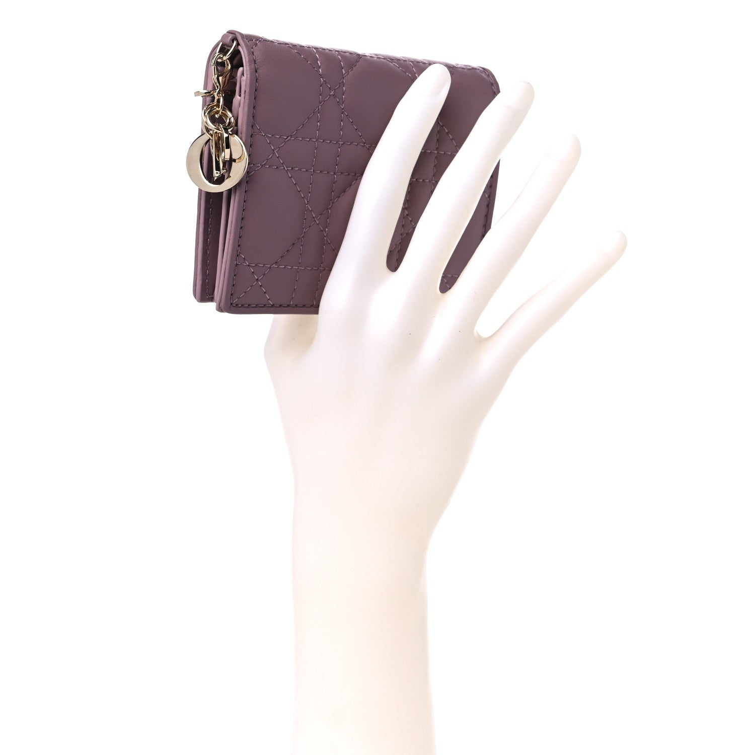 Christian Dior Lambskin Cannage Mini Lady Dior Wallet 2 of 11